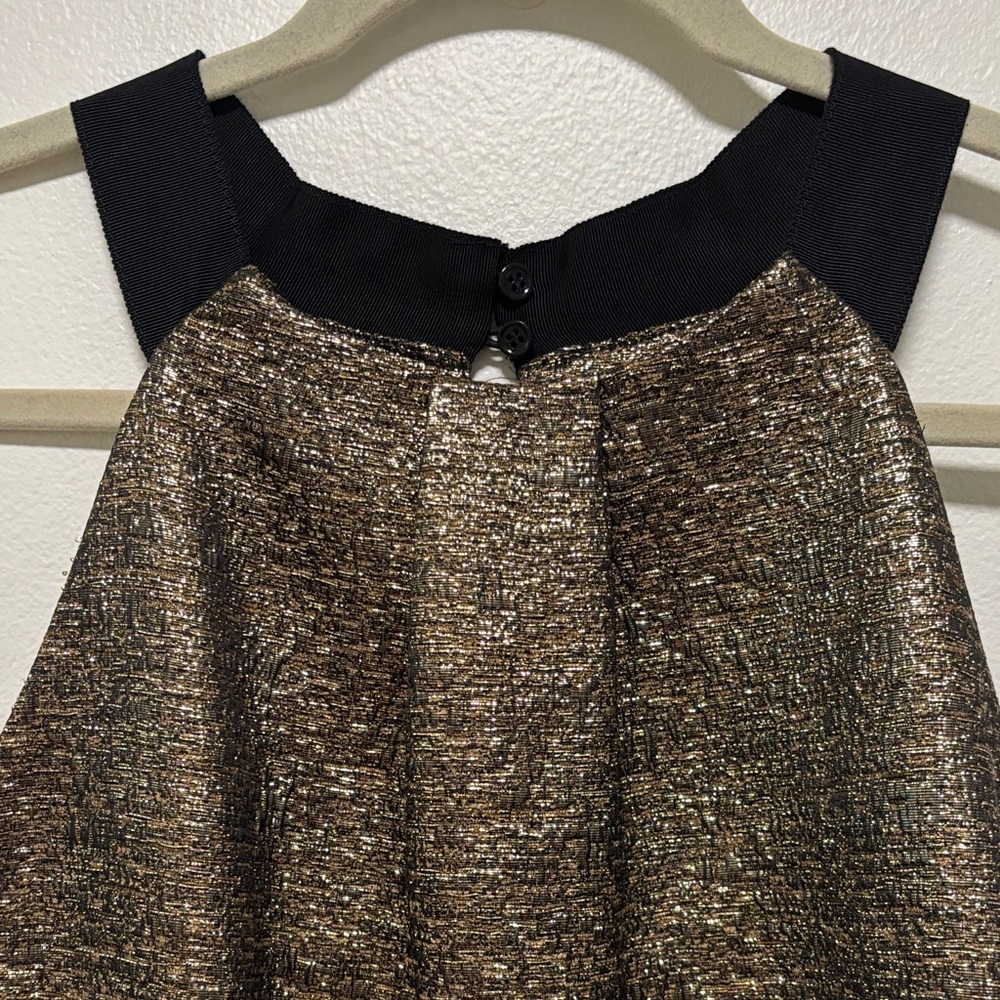 LK Bennett Black and Gold Mini Dress - Picture 4 of 7